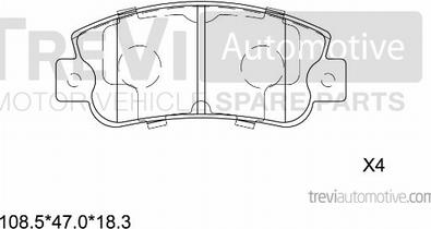 Trevi Automotive PF1353 - Bremžu uzliku kompl., Disku bremzes adetalas.lv