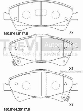 Trevi Automotive PF1369 - Bremžu uzliku kompl., Disku bremzes adetalas.lv