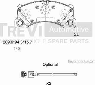 Trevi Automotive PF1380 - Bremžu uzliku kompl., Disku bremzes adetalas.lv