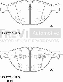 Trevi Automotive PF1388 - Bremžu uzliku kompl., Disku bremzes adetalas.lv