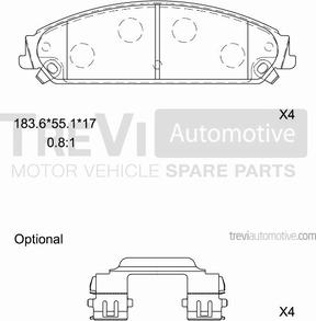 Trevi Automotive PF1387 - Bremžu uzliku kompl., Disku bremzes adetalas.lv