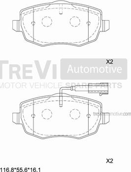 Trevi Automotive PF1336 - Bremžu uzliku kompl., Disku bremzes adetalas.lv