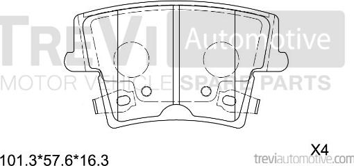 Trevi Automotive PF1326 - Bremžu uzliku kompl., Disku bremzes adetalas.lv