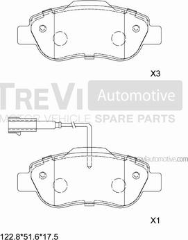 Trevi Automotive PF1320 - Bremžu uzliku kompl., Disku bremzes adetalas.lv