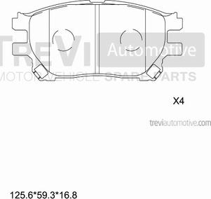 Trevi Automotive PF1290 - Bremžu uzliku kompl., Disku bremzes adetalas.lv