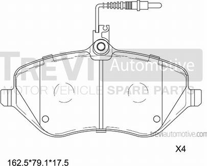 Trevi Automotive PF1240 - Bremžu uzliku kompl., Disku bremzes adetalas.lv