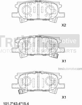 Trevi Automotive PF1243 - Bremžu uzliku kompl., Disku bremzes adetalas.lv