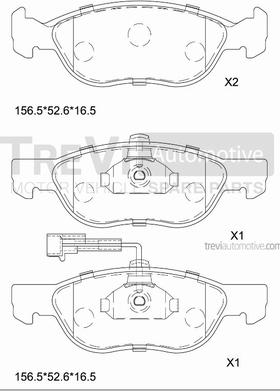 Trevi Automotive PF1211 - Bremžu uzliku kompl., Disku bremzes adetalas.lv