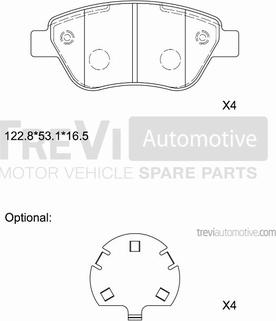 Trevi Automotive PF1218 - Bremžu uzliku kompl., Disku bremzes adetalas.lv