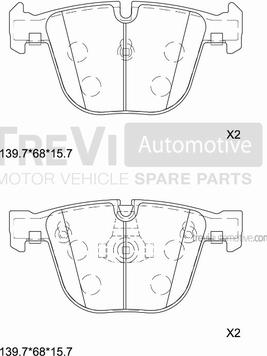 Trevi Automotive PF1222 - Bremžu uzliku kompl., Disku bremzes adetalas.lv