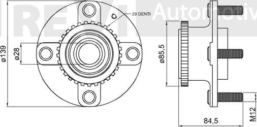 Trevi Automotive WB1775 - Riteņa rumbas gultņa komplekts adetalas.lv