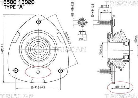 Triscan 8500 13920 - Amortizatora statnes balsts adetalas.lv