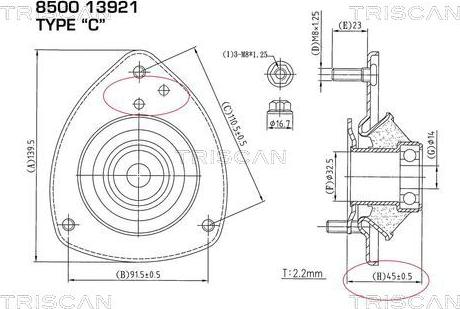 Triscan 8500 13921 - Amortizatora statnes balsts adetalas.lv