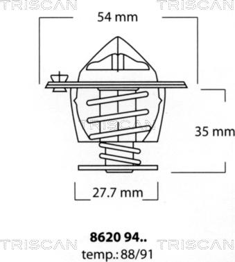 Triscan 8620 9488 - Termostats, Dzesēšanas šķidrums adetalas.lv