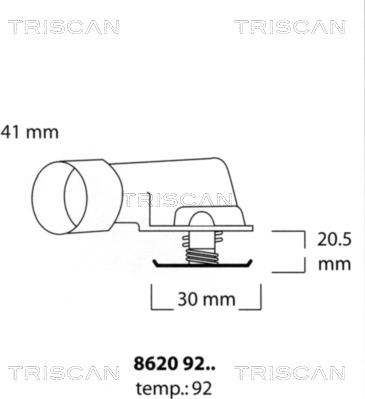 Triscan 8620 9292 - Termostats, Dzesēšanas šķidrums adetalas.lv