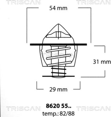 Triscan 8620 5588 - Termostats, Dzesēšanas šķidrums adetalas.lv