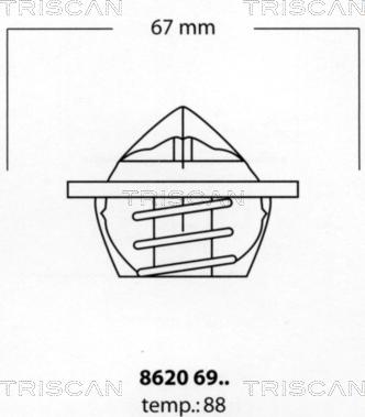 Triscan 8620 6988 - Termostats, Dzesēšanas šķidrums adetalas.lv