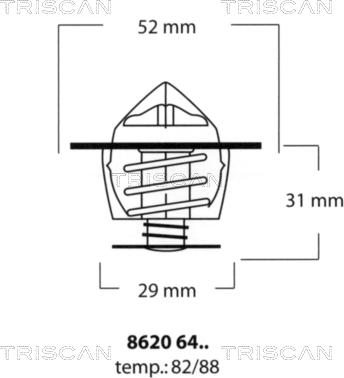 Triscan 8620 6482 - Termostats, Dzesēšanas šķidrums adetalas.lv