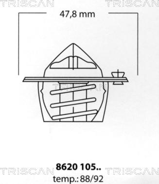 Triscan 8620 10592 - Termostats, Dzesēšanas šķidrums adetalas.lv