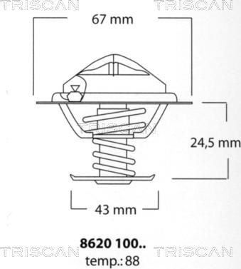 Triscan 8620 10088 - Termostats, Dzesēšanas šķidrums adetalas.lv