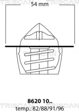 Triscan 8620 1082 - Termostats, Dzesēšanas šķidrums adetalas.lv