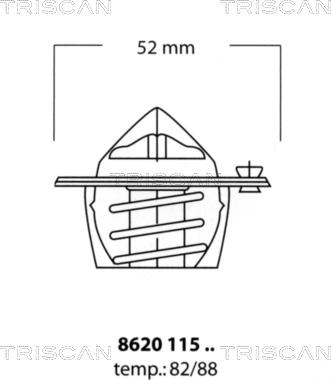 Triscan 8620 11588 - Termostats, Dzesēšanas šķidrums adetalas.lv