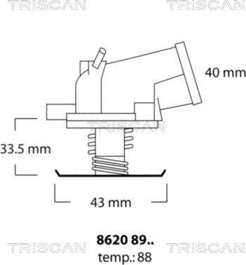 Triscan 8620 8988 - Termostats, Dzesēšanas šķidrums adetalas.lv