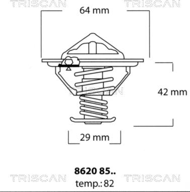 Triscan 8620 8582 - Termostats, Dzesēšanas šķidrums adetalas.lv