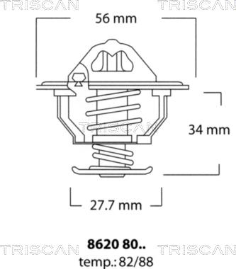 Triscan 8620 8088 - Termostats, Dzesēšanas šķidrums adetalas.lv