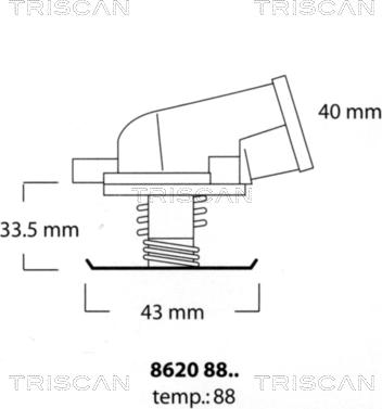 Triscan 8620 8888 - Termostats, Dzesēšanas šķidrums adetalas.lv