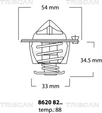 Triscan 8620 8288 - Termostats, Dzesēšanas šķidrums adetalas.lv