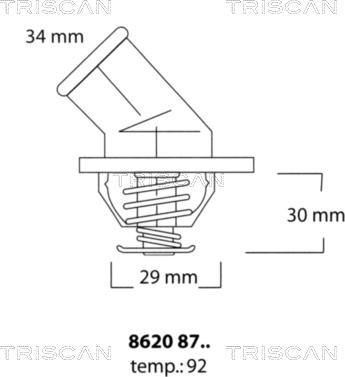 Triscan 8620 8792 - Termostats, Dzesēšanas šķidrums adetalas.lv