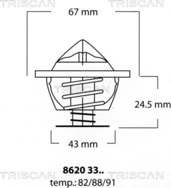 Triscan 8620 3388 - Termostats, Dzesēšanas šķidrums adetalas.lv