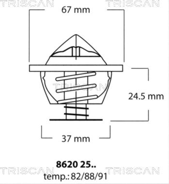 Triscan 8620 2591 - Termostats, Dzesēšanas šķidrums adetalas.lv