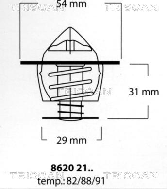 Triscan 8620 2188 - Termostats, Dzesēšanas šķidrums adetalas.lv