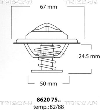 Triscan 8620 7588 - Termostats, Dzesēšanas šķidrums adetalas.lv