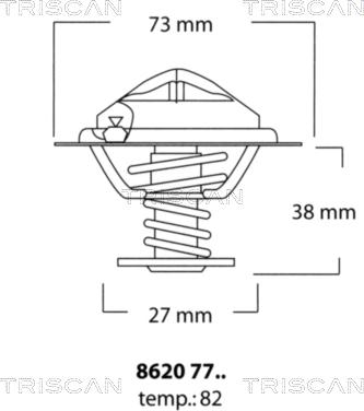 Triscan 8620 7782 - Termostats, Dzesēšanas šķidrums adetalas.lv