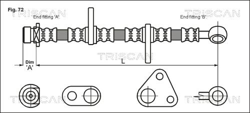 Triscan 8150 40109 - Bremžu šļūtene adetalas.lv