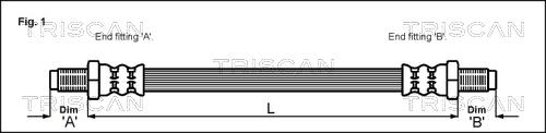 Triscan 8150 10003 - Bremžu šļūtene adetalas.lv