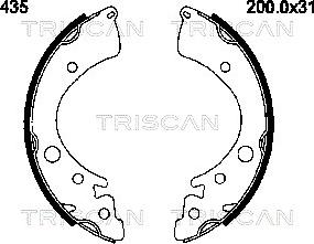 Triscan 8100 40435 - Bremžu loku komplekts adetalas.lv