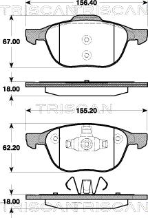 Triscan 8110 50023 - Bremžu uzliku kompl., Disku bremzes adetalas.lv