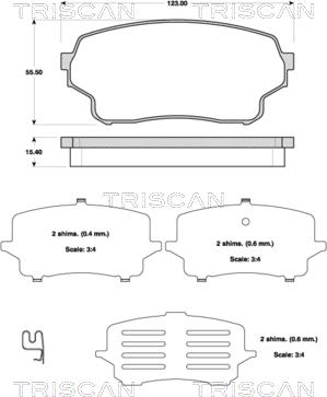 Triscan 8110 69016 - Bremžu uzliku kompl., Disku bremzes adetalas.lv