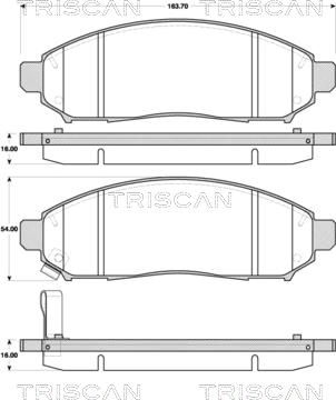 Triscan 8110 14046 - Bremžu uzliku kompl., Disku bremzes adetalas.lv