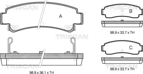 Triscan 8110 14166 - Bremžu uzliku kompl., Disku bremzes adetalas.lv