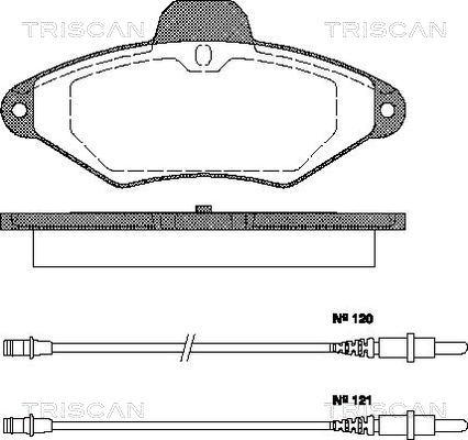 Triscan 8110 38156 - Bremžu uzliku kompl., Disku bremzes adetalas.lv