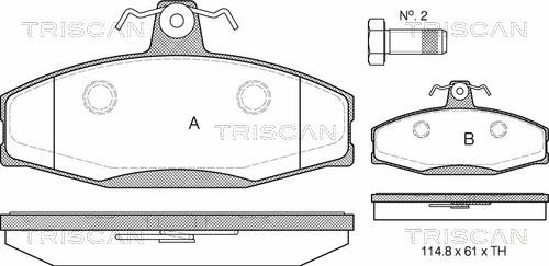 Triscan 8110 29007 - Bremžu uzliku kompl., Disku bremzes adetalas.lv