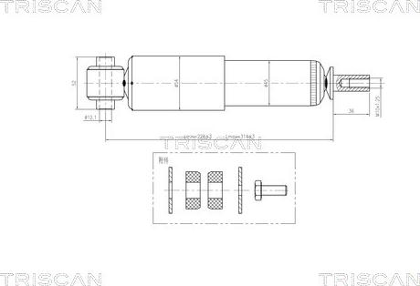 Triscan 8705 29206 - Amortizators adetalas.lv