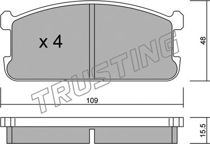 Trusting 496.0 - Bremžu uzliku kompl., Disku bremzes adetalas.lv