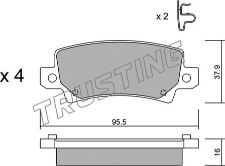 Trusting 463.0 - Bremžu uzliku kompl., Disku bremzes adetalas.lv