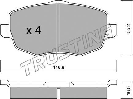 Trusting 544.0 - Bremžu uzliku kompl., Disku bremzes adetalas.lv